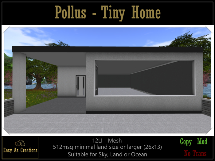 Second Life Marketplace EAC Pollus Tiny Home Sky, Land or Ocean